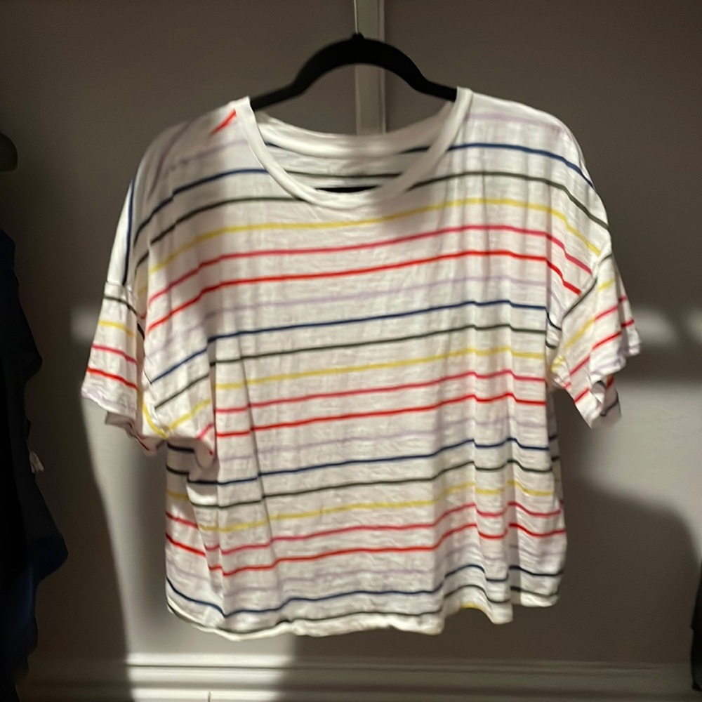 Banana republic crop top rainbow strip top medium